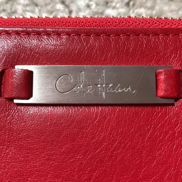 Cole Haan Red Leather Wristlet - Picture 2 of 3